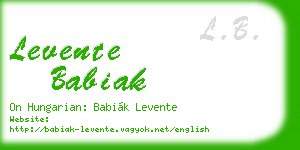 levente babiak business card