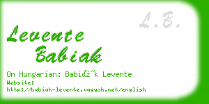 levente babiak business card